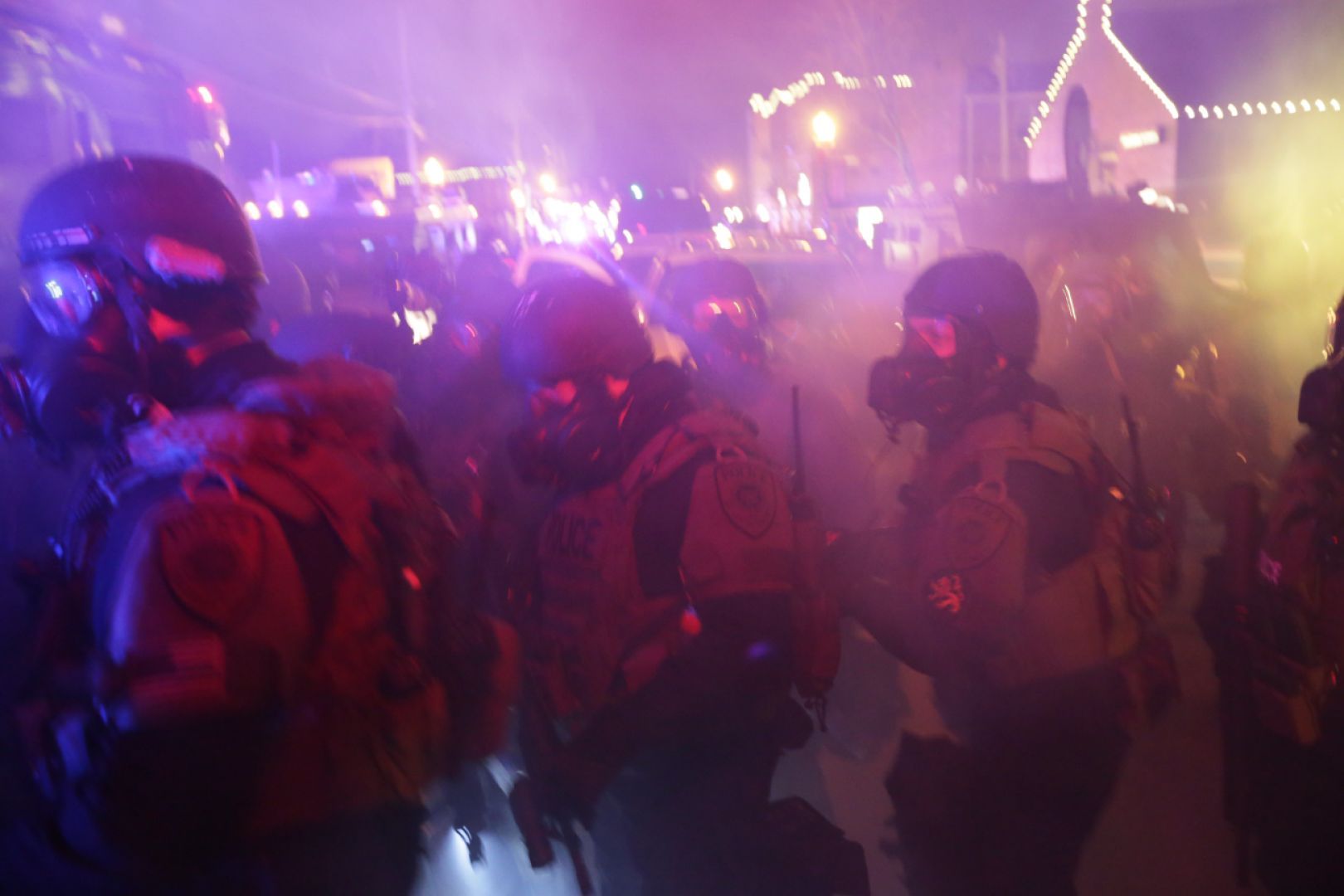 St. Louis County Police respond to crowds after grand jury announcement